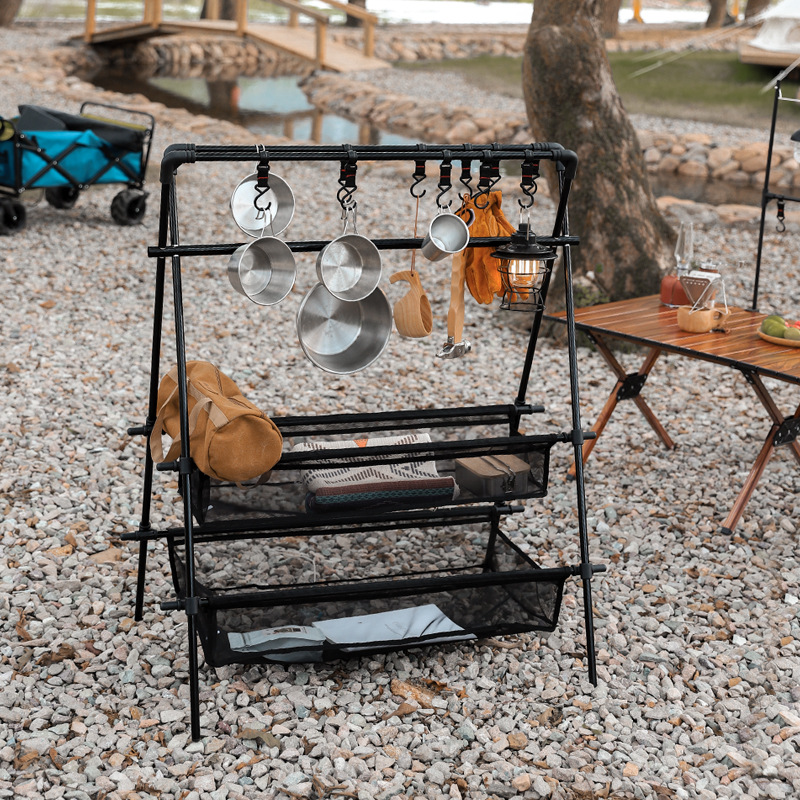 Outdoor Furniture Xl - Camping Rack Multifunctional Hanger Folding Camping