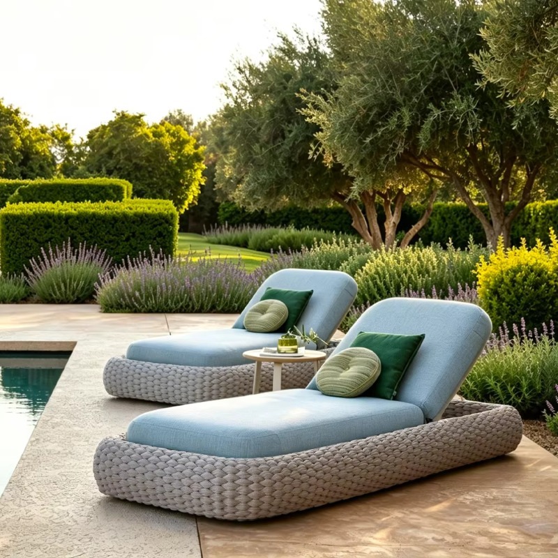 Outdoor Furniture Quick Dry - Custom Sun Lounger Hand-woven Rope Aluminum