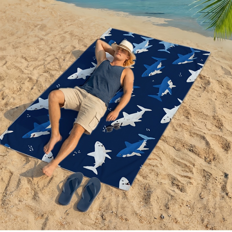 Outdoor Furniture Quick Dry - Waterproof Shark Print Beach Picnic Mat