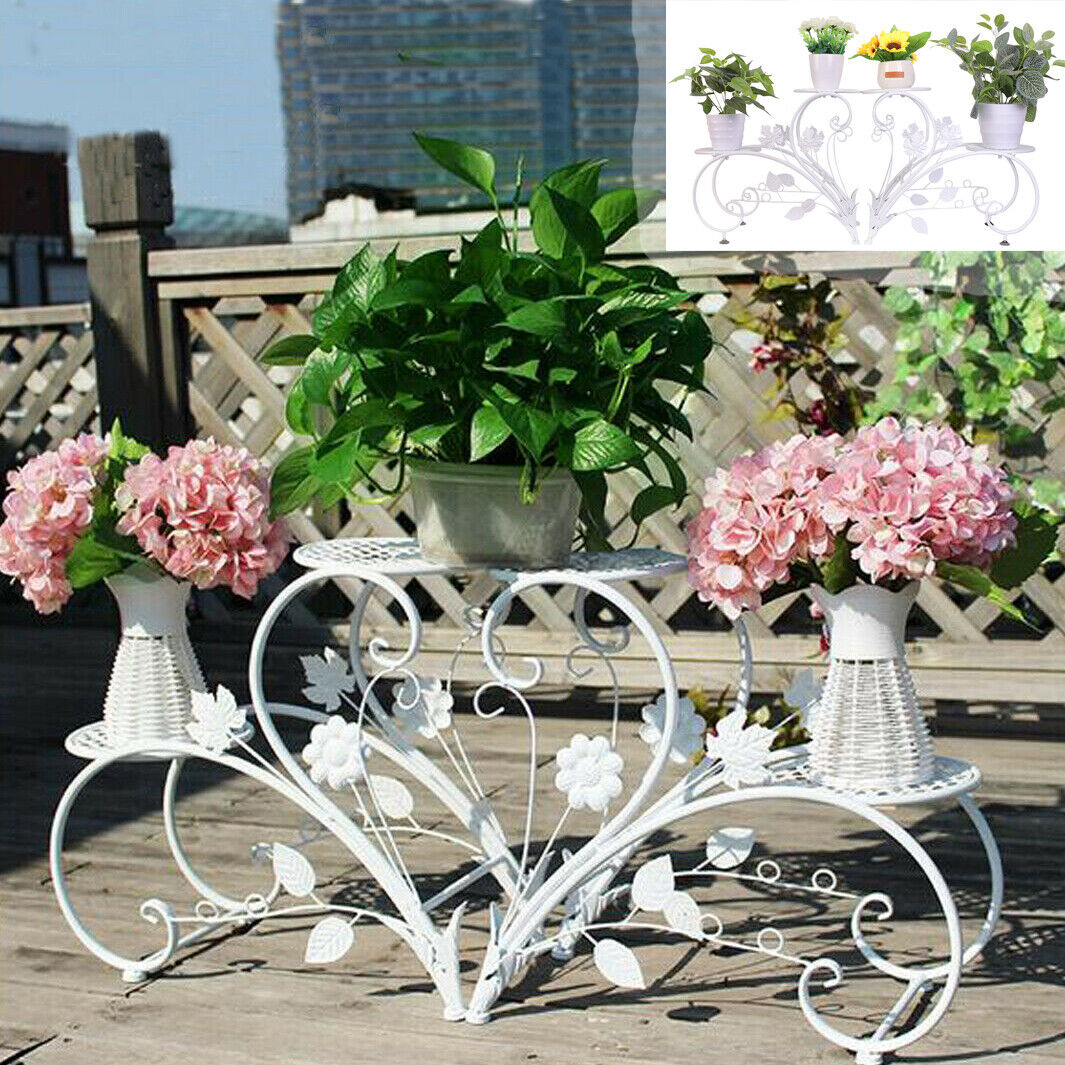 Outdoor Furniture On Sale - Rustproof Metal Plant Stand 4 Potted