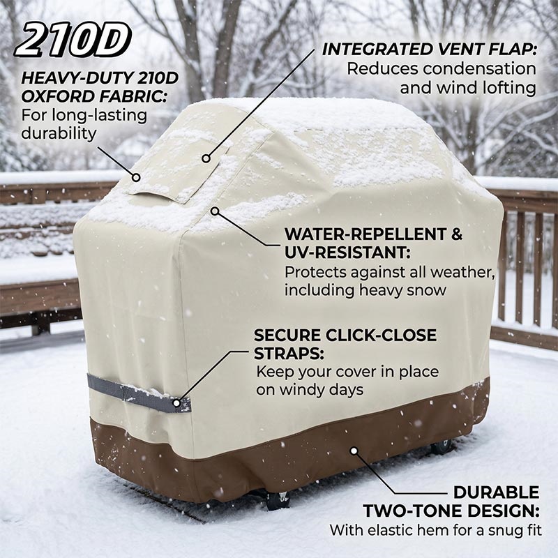 Outdoor Furniture Used - 210D BBQ Beige Barbecue Grill Outdoor