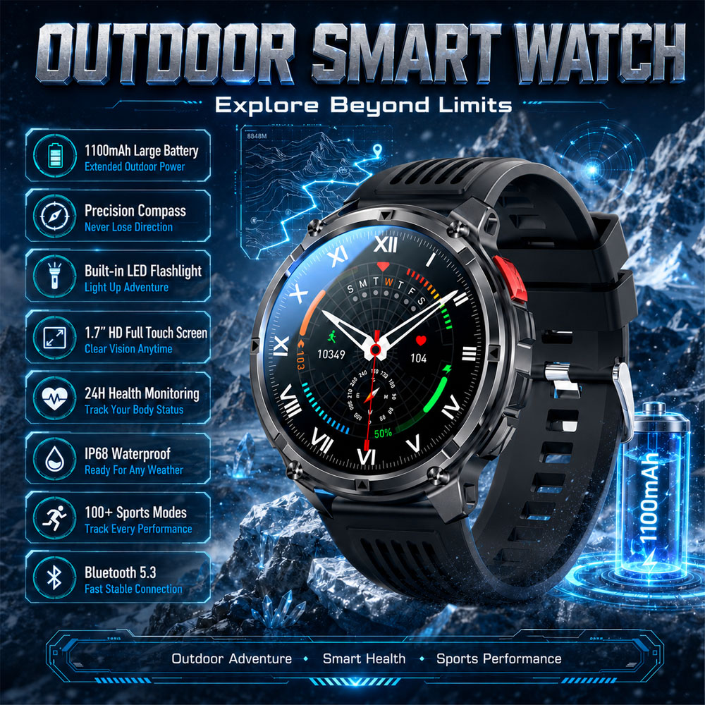 Outdoor Rug Waterproof - 2026 New YAOCX AMOLED Smartwatch Men
