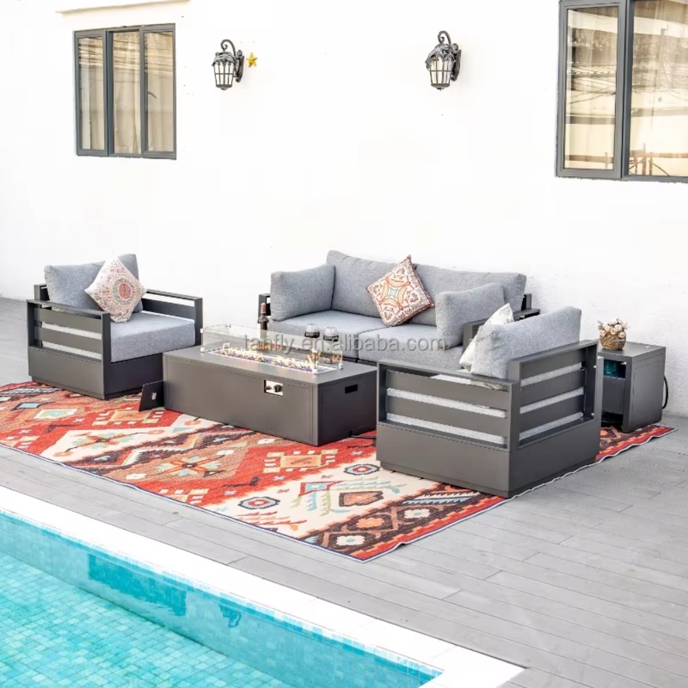 Outdoor Furniture Fire Pit Set - Villa Hotel Outdoor Furniture Set Modern