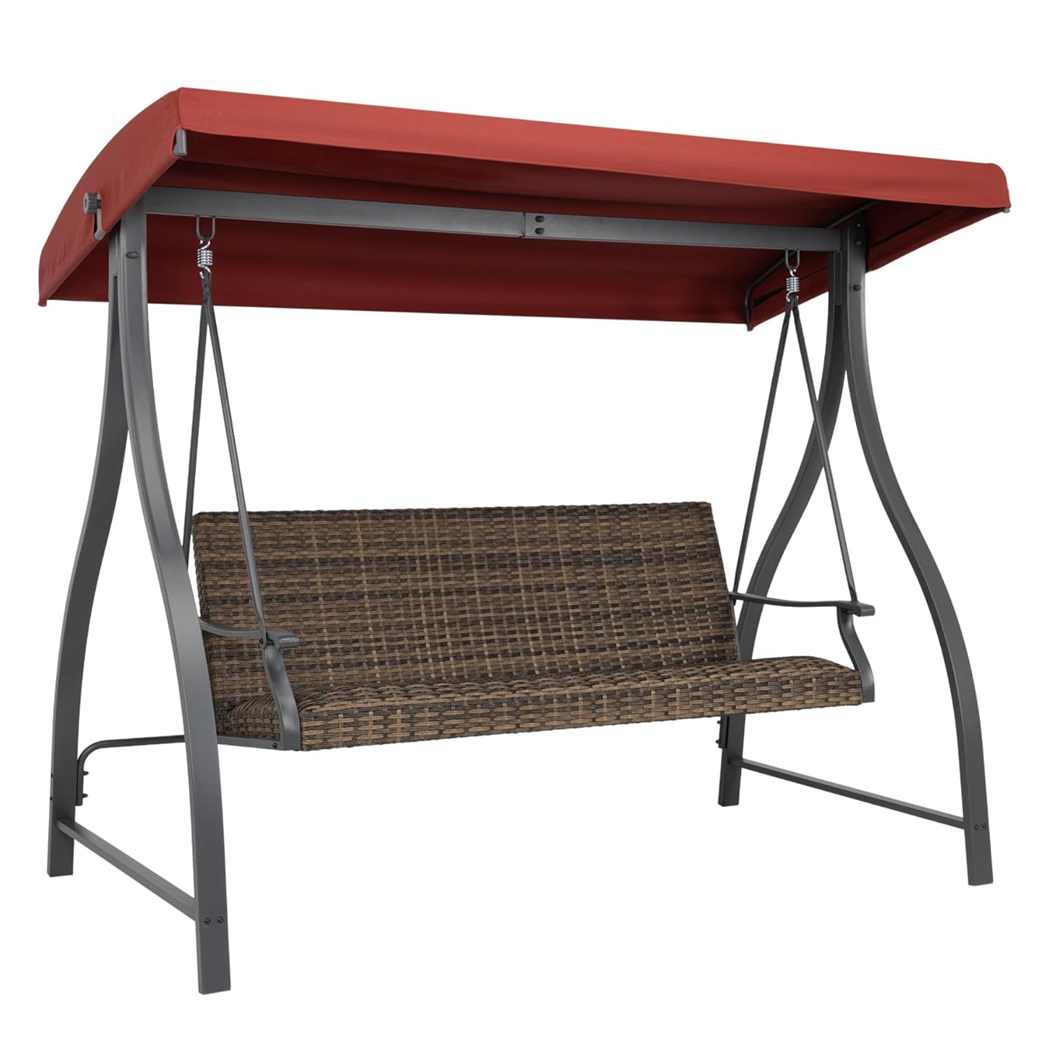 Outdoor Furniture Quick Dry - 3-Seat Outdoor Porch Swing Adjustable Canopy