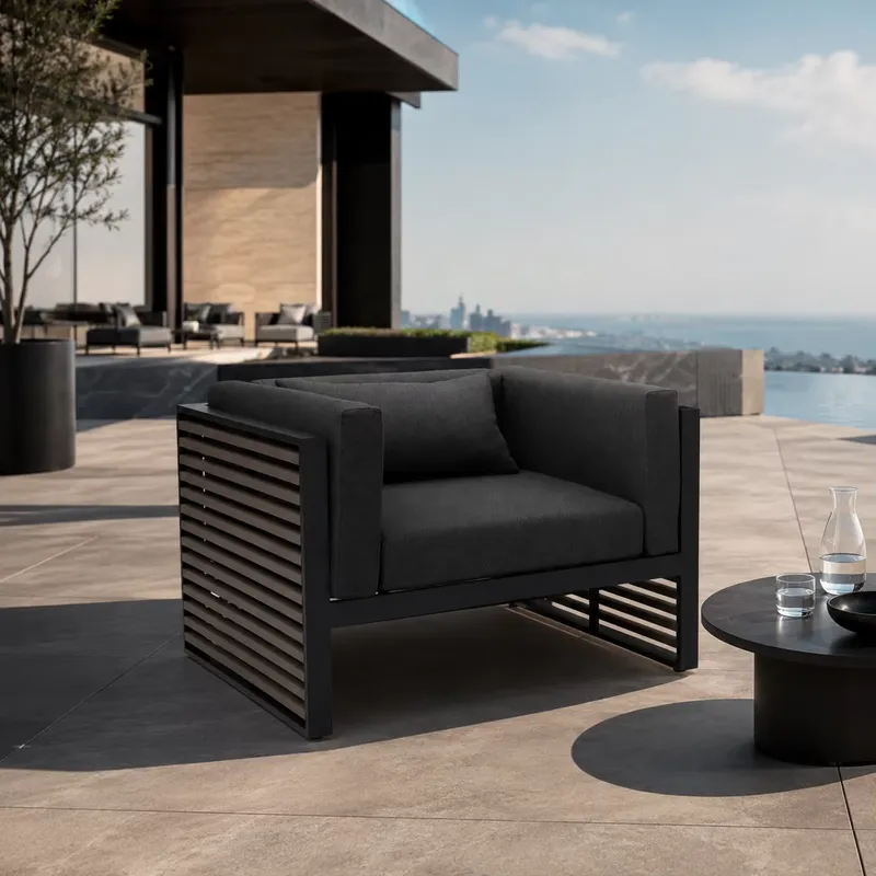 Outdoor Furniture Quick Dry - Outdoor Waterproof Aluminum Single Sofa Architectural