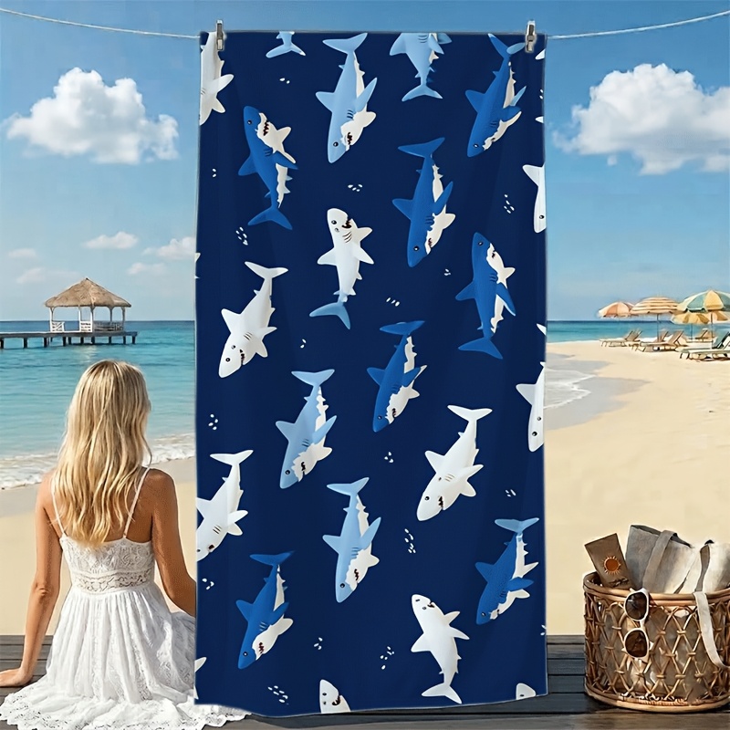 Waterproof Shark Print Beach P - Outdoor Furniture Quick Dry ulasan dan harga
