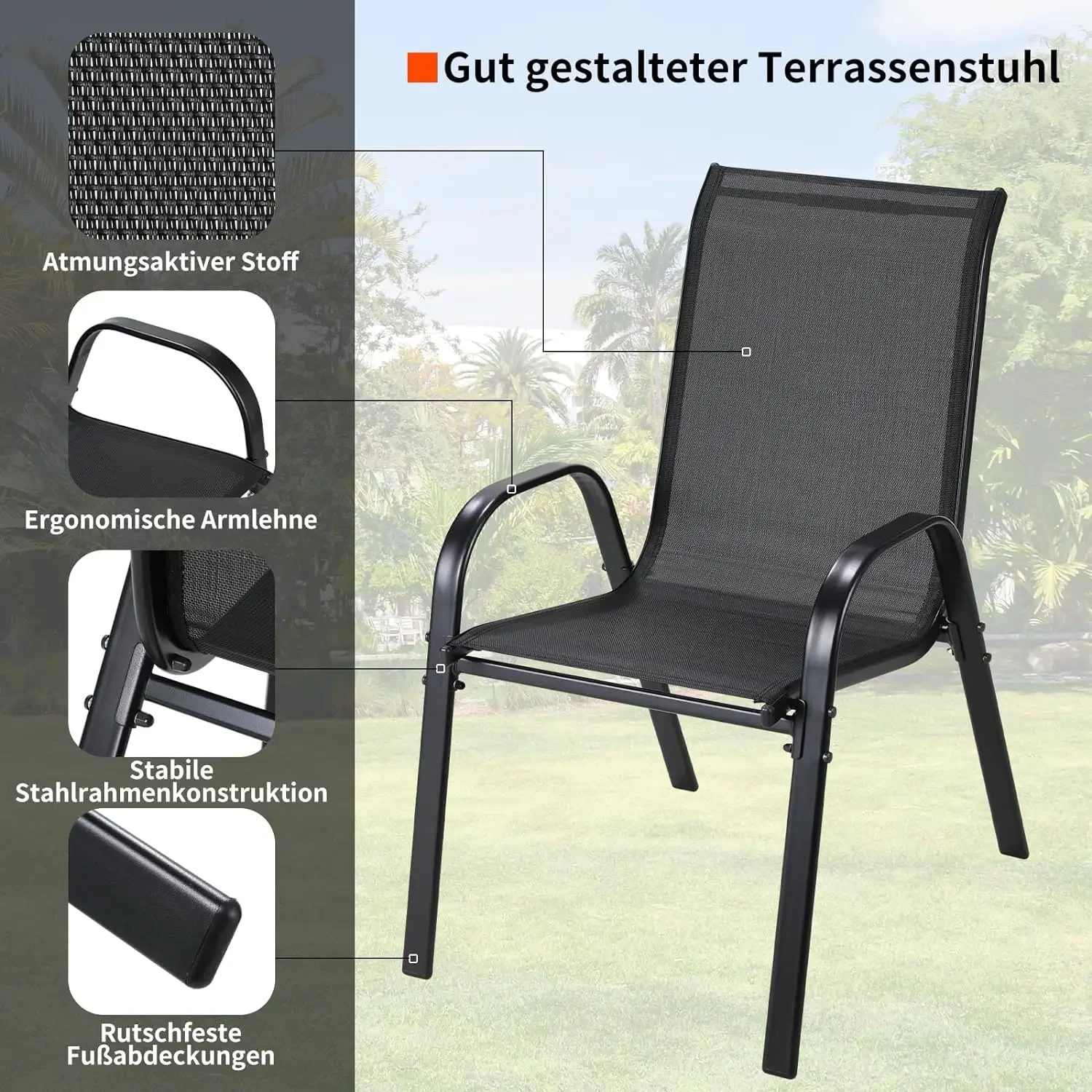 Metal Outdoor Chair Set Stacka - Outdoor Furniture On Sale ulasan dan harga