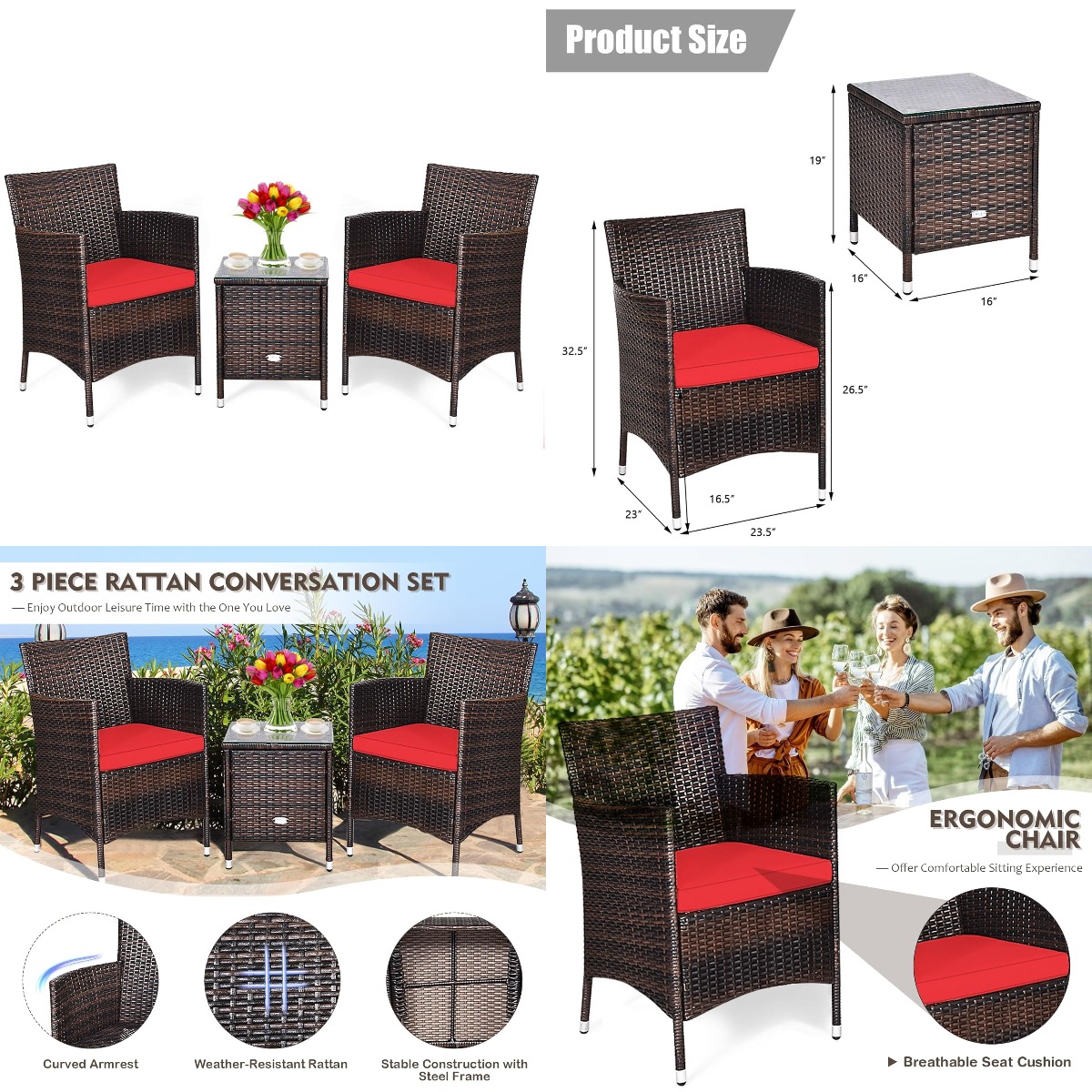 3 Piece Wicker Patio Furniture - Outdoor Furniture On Sale ulasan dan harga