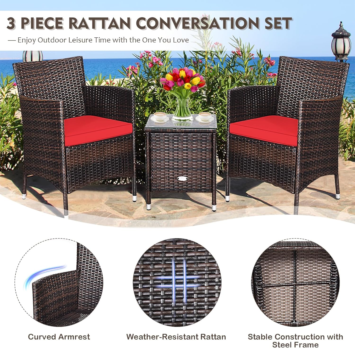 3 Piece Wicker Patio Furniture - Outdoor Furniture On Sale ulasan dan harga