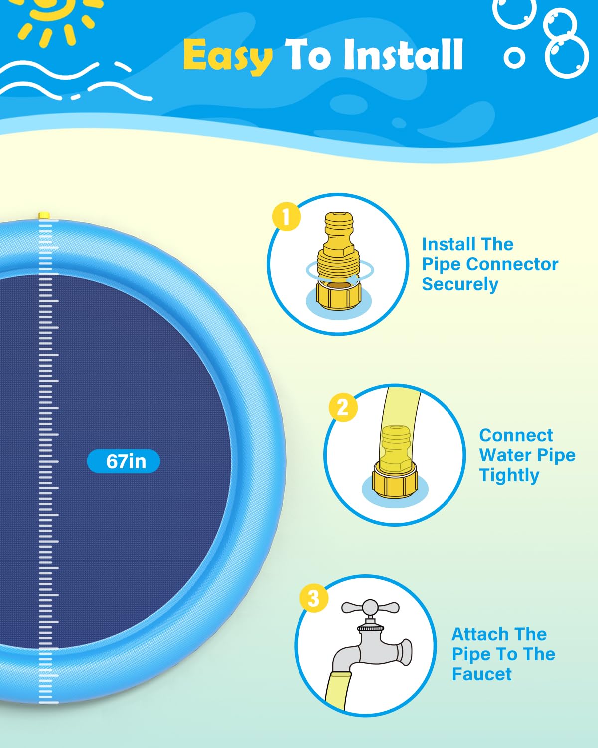 Dog Splash Pad Thick Sprinkler - Outdoor Rug Waterproof ulasan dan harga