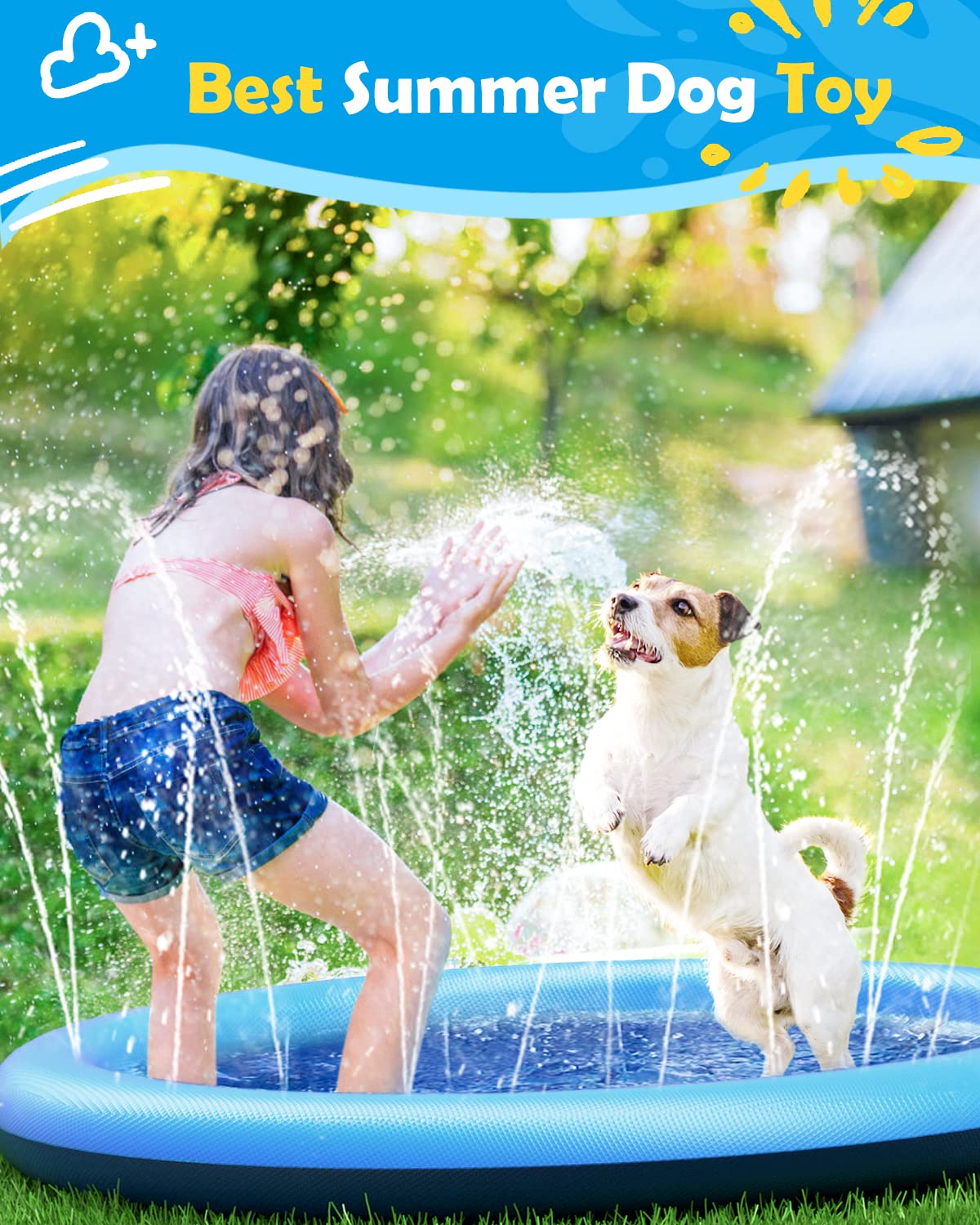 Dog Splash Pad Thick Sprinkler - Outdoor Rug Waterproof ulasan dan harga