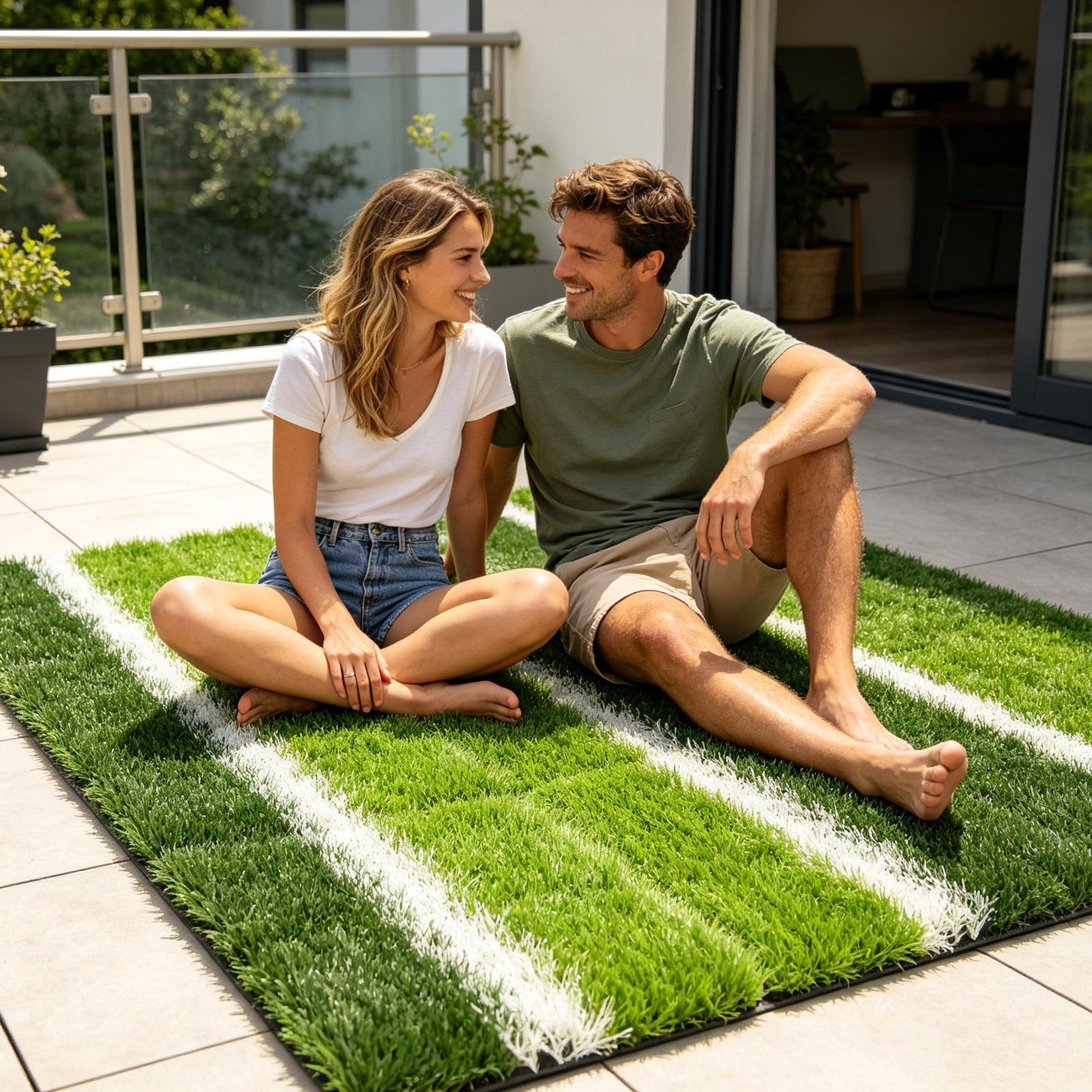 Faux Grass Rug 15.7x15.7in Sof - Outdoor Rug Waterproof ulasan dan harga