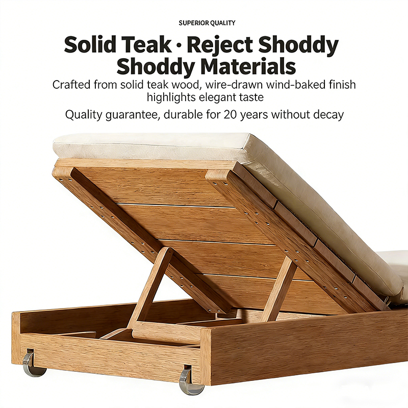 Outdoor Teak Wood Chaise Loung - Outdoor Furniture Quick Dry ulasan dan harga