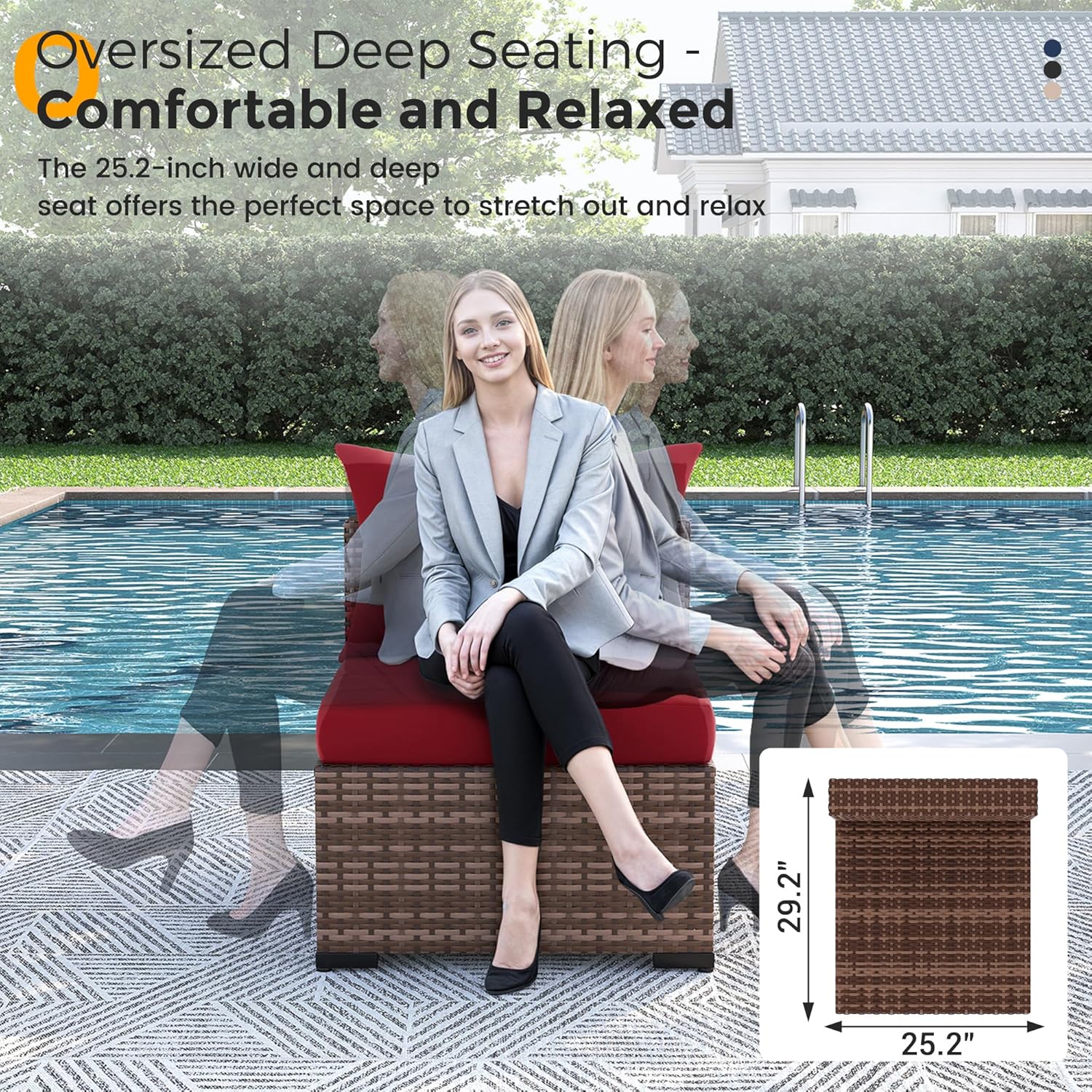 8pc All-Weather Wicker Section - Outdoor Furniture Fire Pit Set ulasan dan harga