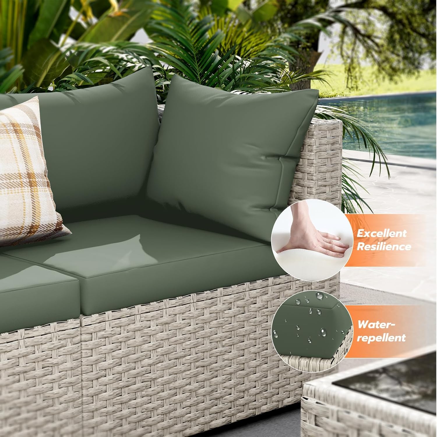 8-Seat Outdoor Sectional Sofa  - Outdoor Furniture Fire Pit Set ulasan dan harga