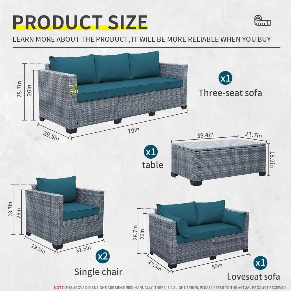 5-Piece Outdoor Wicker Patio F - Outdoor Furniture With Storage For Cushions ulasan dan harga