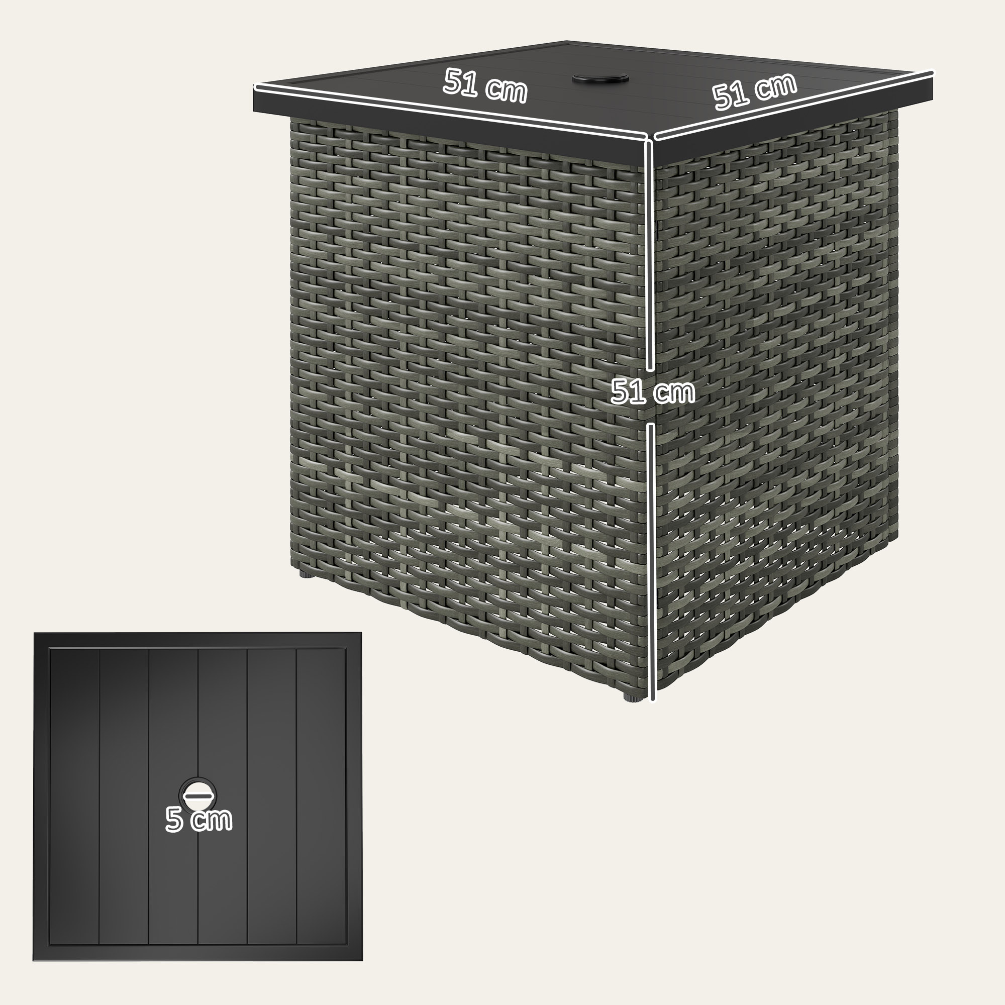 Wicker Side Table, Square PE R - Outdoor Furniture On Sale ulasan dan harga