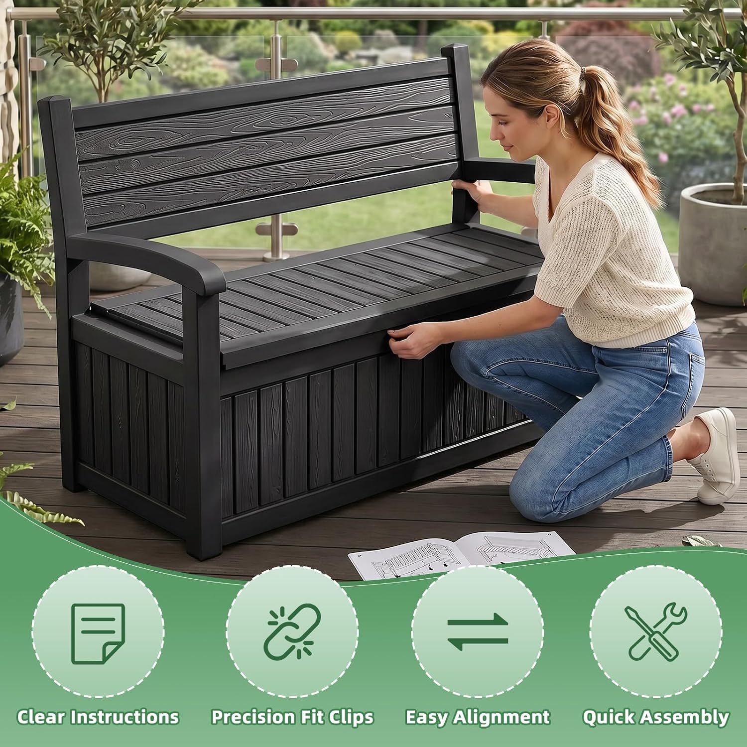 Large Outdoor Storage Bench De - Outdoor Furniture Cushion ulasan dan harga