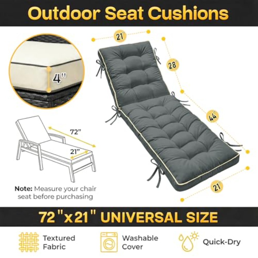 x21 Folding Chaise Lounge Cush - Outdoor Furniture Quick Dry ulasan dan harga