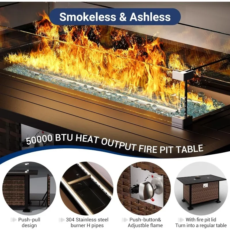 A Furniture Set with Fire Pit  - Outdoor Furniture Fire Pit Set ulasan dan harga