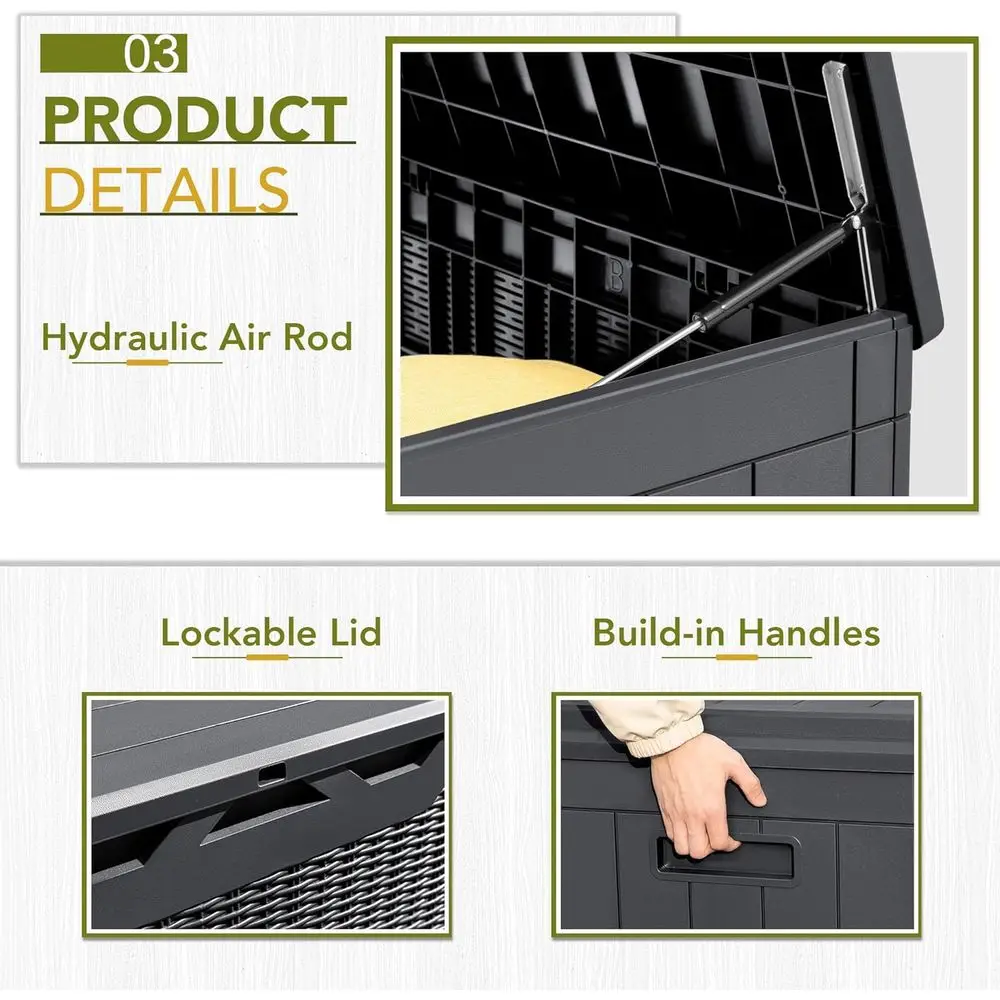100 Gallon Lockable Deck Stora - Outdoor Furniture With Storage For Cushions ulasan dan harga