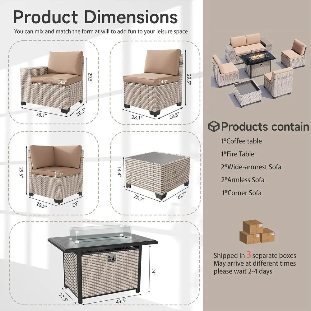 7-Piece Outdoor Patio Furnitur - Outdoor Furniture Fire Pit Set ulasan dan harga