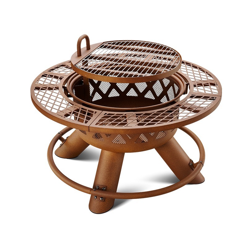 2026 Modern Outdoor Steel Char - Outdoor Furniture Fire Pit Set ulasan dan harga