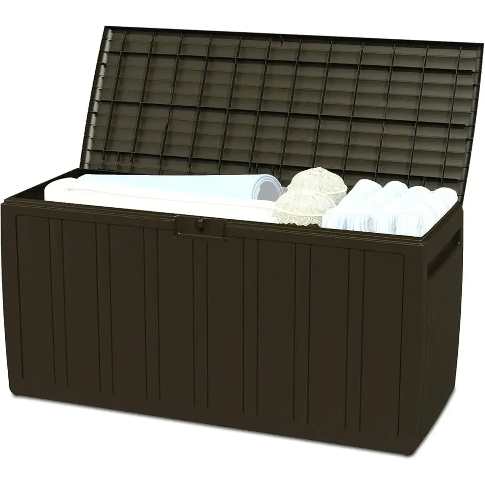 71 Gallon Brown Outdoor Storag - Outdoor Furniture With Storage For Cushions ulasan dan harga