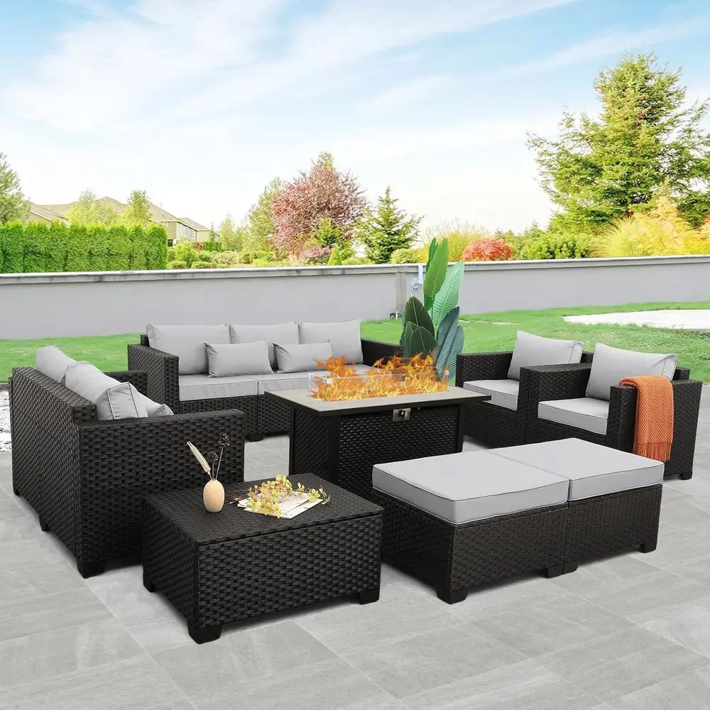 8-Piece Outdoor Furniture Set  - Outdoor Furniture Fire Pit Set ulasan dan harga