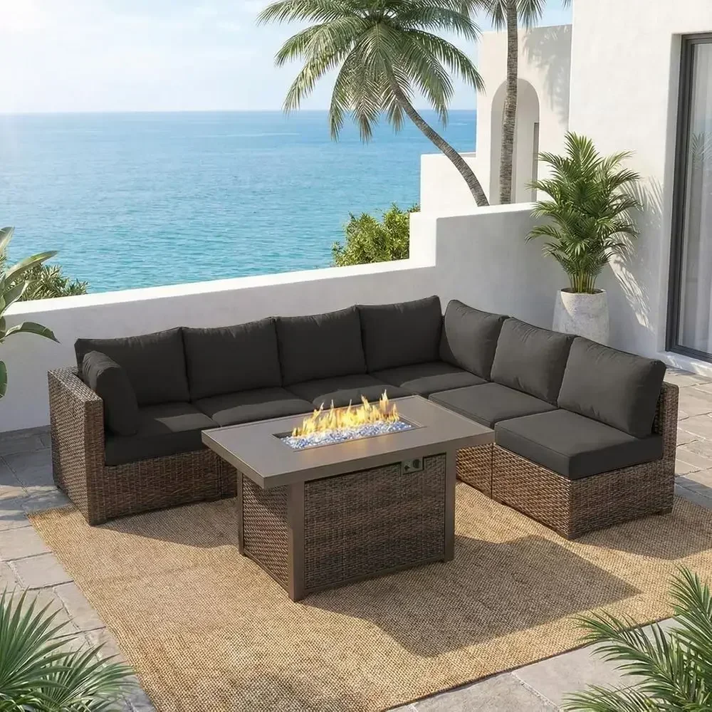 7-Piece Outdoor Patio Furnitur - Outdoor Furniture Fire Pit Set ulasan dan harga