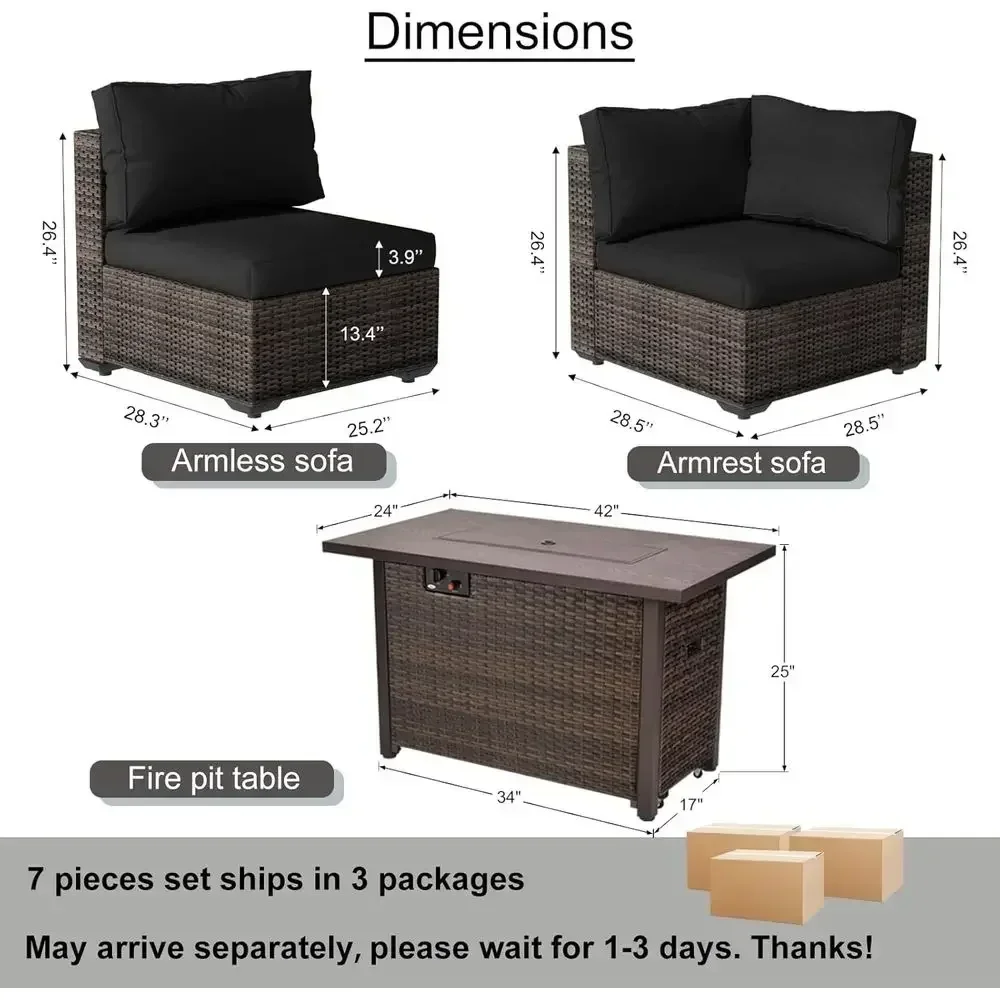 7-Piece Outdoor Patio Furnitur - Outdoor Furniture Fire Pit Set ulasan dan harga