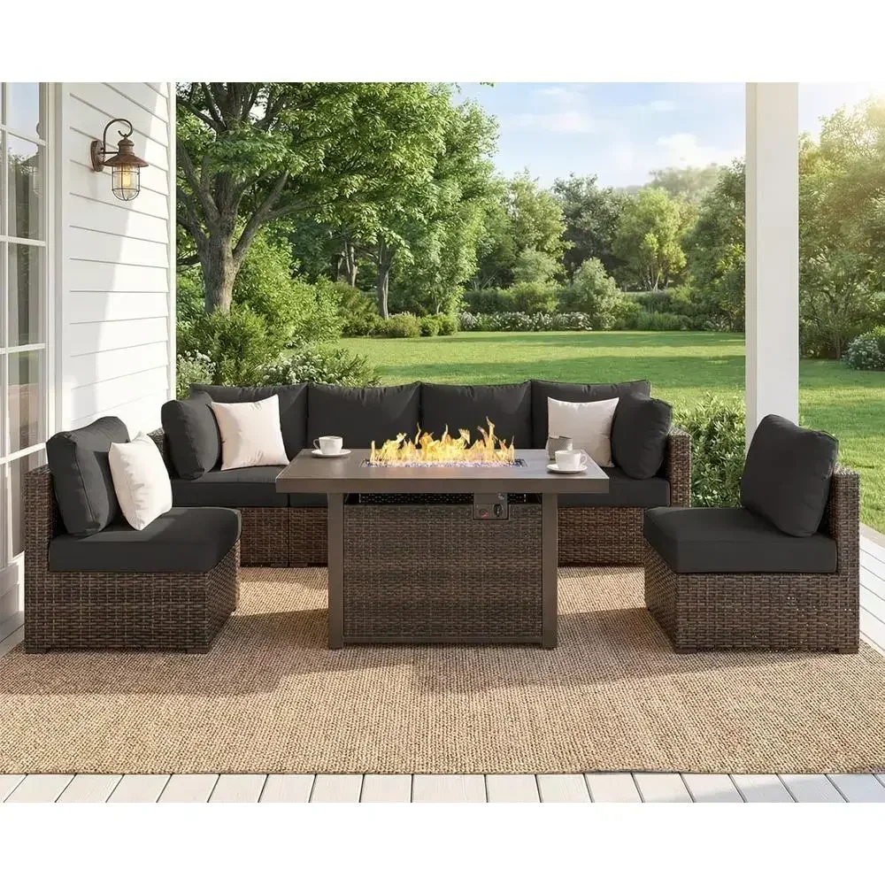 7-Piece Outdoor Patio Furnitur - Outdoor Furniture Fire Pit Set ulasan dan harga