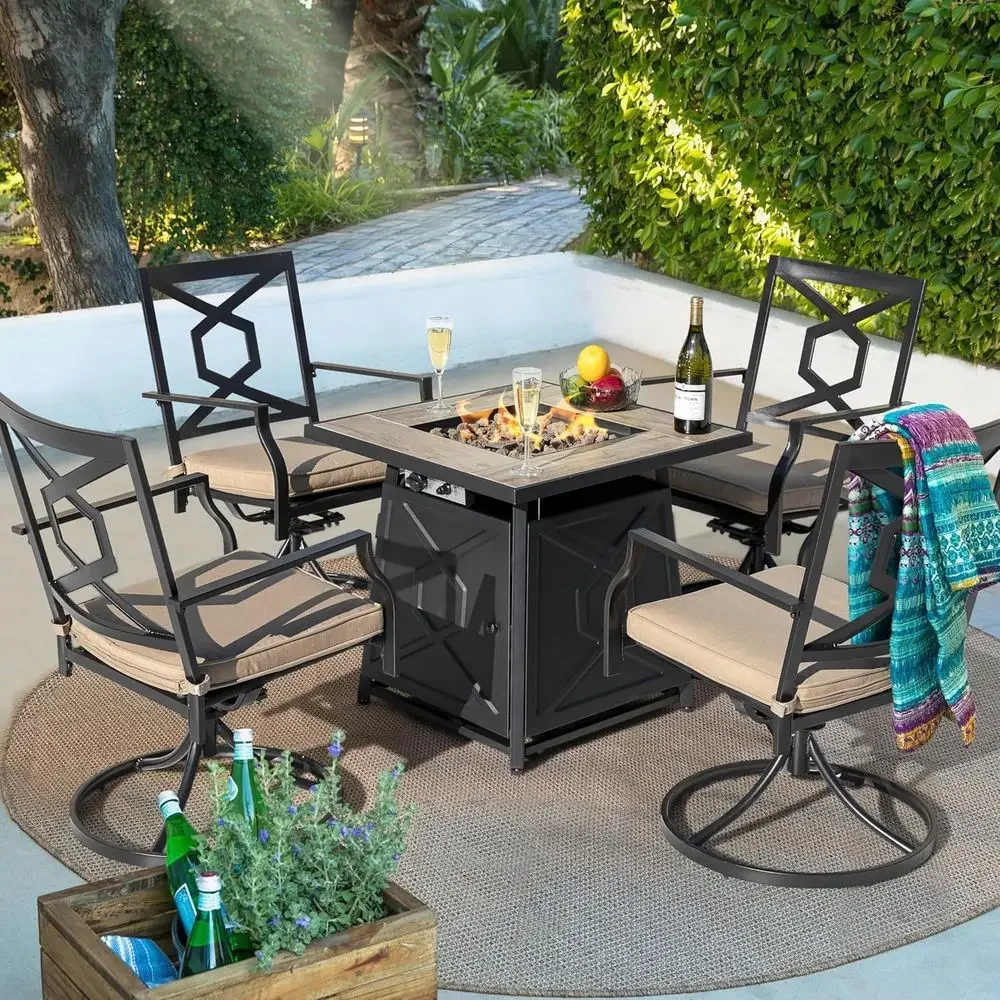 5-Piece Outdoor Patio Furnitur - Outdoor Furniture Fire Pit Set ulasan dan harga